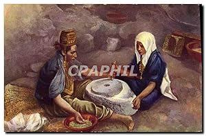 Carte Postale Ancienne Fantaisie Orientalisme Femmes au moulin