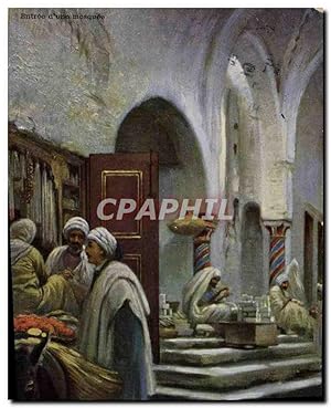 Carte Postale Ancienne Fantaisie Orientalisme Entrée d'une mosquee