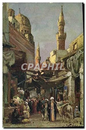 Carte Postale Ancienne Orientalisme Rue au Caire Egypte Egypt