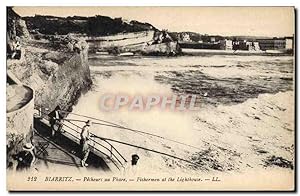 Carte Postale Ancienne Biarritz Pecheurs au phare
