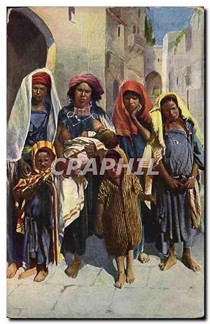 Carte Postale Ancienne Fantaisie Orientalisme Femmes Enfants