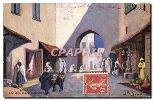 Carte Postale Ancienne Fantaisie Orientalisme Morocco The Sok Gate Mogador