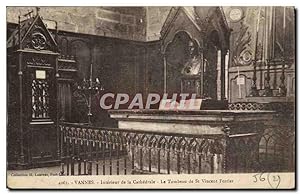 Carte Postale Ancienne Mort Vannes Intérieur de la cathédrale le tombeau de St Vincent Ferrier