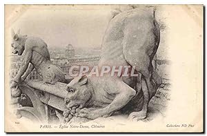 Carte Postale Ancienne Gargouille Paris Notre Dame Chimeres