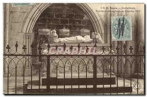 Carte Postale Ancienne Tours Cathédrale Tombeau des enfants de Charles VIII