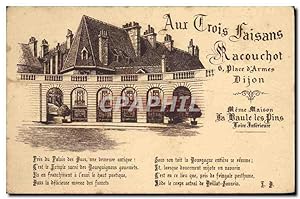 Carte Postale Ancienne Cuisine Aux Trois Faisans Racouchot Place d'armes Dijon Restaurant
