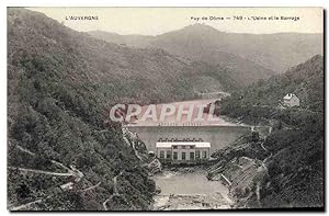 Carte Postale Ancienne Electricite Puy de Dome l'usine et le barrage