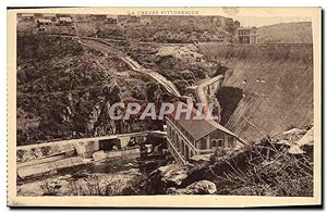 Carte Postale Ancienne Electricite Eguzon Indre Le barrage vue prise de la rive gauche