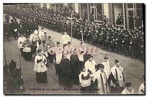Carte Postale Ancienne Funerailles du roi Leopold II Le clerge