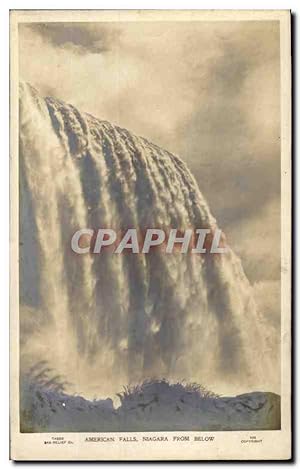 Carte Postale Ancienne American Falls Niagara from below (en relief)