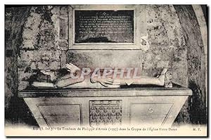 Carte Postale Ancienne Eu Le tombeau de Philippe d'Artois dans la crypte de l'église Notre Dame
