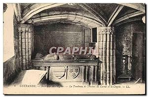 Carte Postale Ancienne Guerande Intérieur de l'église Le tombeau de Tristan de Carne et la crypte