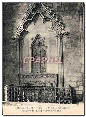 Carte Postale Ancienne Cathédrale Saint Nazaire Cite de Carcassonne Tombeau de l'eveque Radulphe