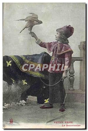 Carte Postale Ancienne Oiseaux Petit Page Le fauconnier Faucon Rapace