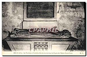 Carte Postale Ancienne Eu Le tombeau d'Ysabelle d'Artois dans la crypte de l'église Notre Dame