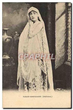 Carte Postale Ancienne Fantaisie Théâtre Femme Mme Sarah Bernhardt Phedre