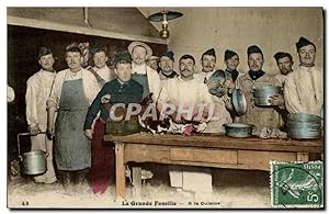 Carte Postale Ancienne Cuisine La grande famille A la cuisine