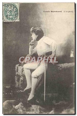 Carte Postale Ancienne Femme Théâtre Sarah Bernhardt L'Aiglon Napoleon