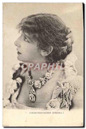 Carte Postale Ancienne Femme Théâtre Sarah Bernhardt Fedora