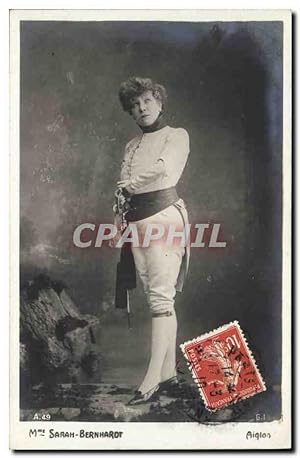 Carte Postale Ancienne Femme Théâtre Sarah Bernhardt Aiglon Napoleon