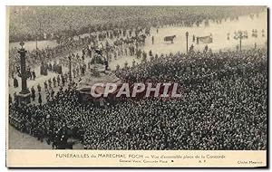 Carte Postale Ancienne Funerailles du Marechal Foch vue d'ensemble place de la Concorde