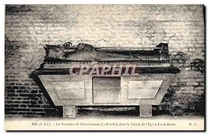 Carte Postale Ancienne Eu Le tombeau de Saint Laurent dans la crypte de l'église Notre Dame