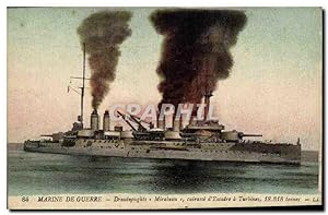 Carte Postale Ancienne Bateau Dreadnoughts Mirabeau Cuirasse d'escadre a turbines