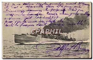 Carte Postale Ancienne Bateau Mousqueton Contre torpilleur