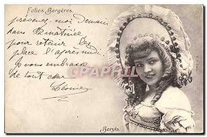 Carte Postale Ancienne Femme Théâtre Folies Bergeres Beryls