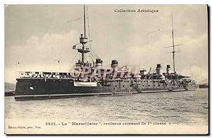 Carte Postale Ancienne Bateau La Marseillause croiseur cuirasse de 1ere classe