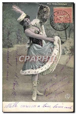 Carte Postale Ancienne Femme Théâtre Mlle Trouhanowa