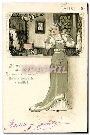 Carte Postale Ancienne Fantaisie Femme Faust