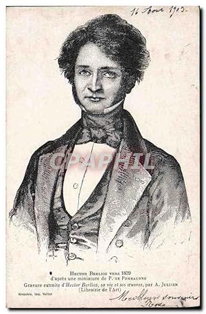 Carte Postale Ancienne Hector Berlioz en 1839 Centenaire Grenoble Concours musical