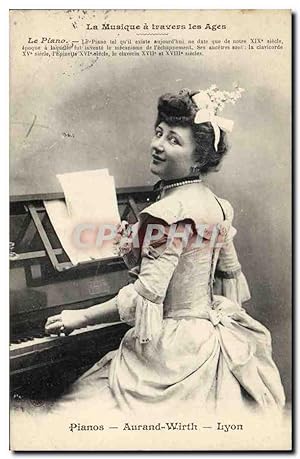 Carte Postale Ancienne La musique a travers les ages Pianos Aurand Wirth Lyon