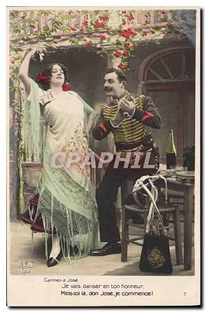 Carte Postale Ancienne Fantaisie Femme Carmen a Jose Bizet