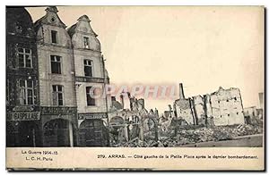 Carte Postale Ancienne Billard Arras Cote gauche de la Petite place apres le dernier bombardement...