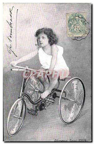 Carte Postale Ancienne Enfant Velo Cycle