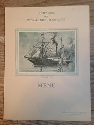 Menu De La Compagnie Des Messageries Maritimes Paquebot La Marseillaise, Du 10 Avril 1950