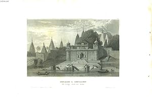 Benares in Bengalen, die eilige der Hindus. Une Eau-Forte, XIXème siècle, en noir et blanc.