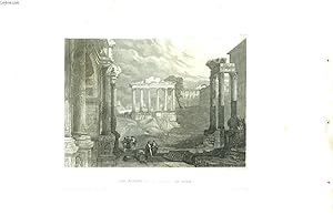 Das Forum (Campo Vaccino) in Rom. Une Eau-Forte, XIXème siècle, en noir et blanc.