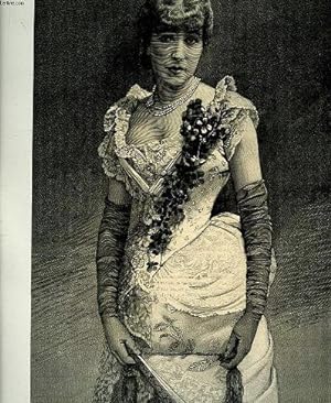 Portrait de Sarah Bernhardt, extrait du journal hebdomadaire "Paris illustré n°64"