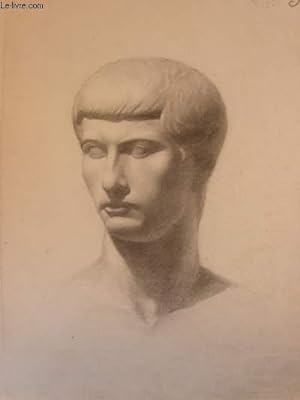 Portrait original d'un homme, dessiné de face 3/4, au crayon à papier.