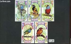 Collection de 5 timbres-poste oblitérés, de Ras Al Khaima (Emirats Arabes Unis). Série : Oiseaux.