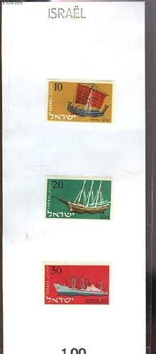 Collection de 3 timbres-poste neufs, d'Israël. Série : Bateaux.