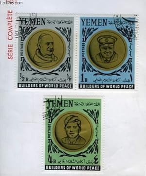 Collection de 5 timbres-poste oblitérés, du Yemen. Builders of World Place.