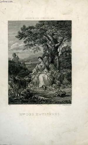 Gravure en noir et blanc, "Mme des Houlières" 1853 - 1854
