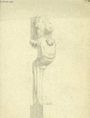 Une planche illustrée d'un dessin original au crayon, d'un lion en statuette.
