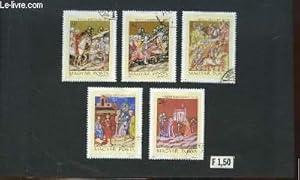 Collection de 5 timbres-poste oblitérés, de Hongrie. Képes Kronika - 1370