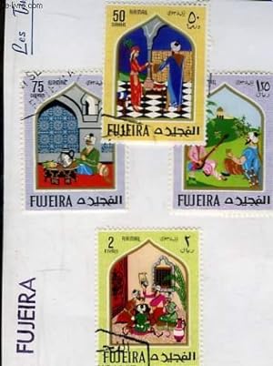 Collection de 4 timbres-poste oblitérés, de Fujeira.