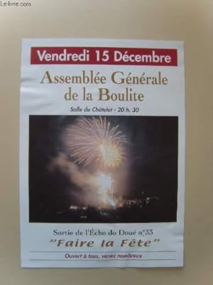 Assemblée Générale de la Boulite. 15 décembre - Salle du Chatelet